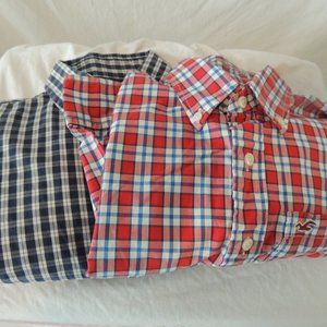 Lot of 2 Men's Hollister Sz L Button Down Casual Shirt Long Sleeve Plaid